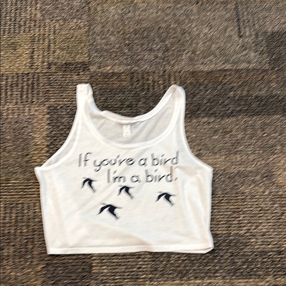 fresh tops women’s white Medium  if you’re a bird tank top